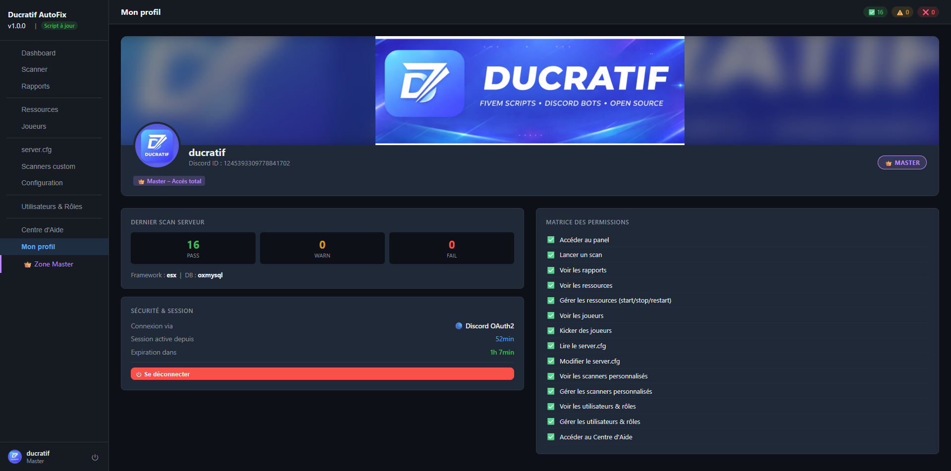 Autofix Scan Serveur