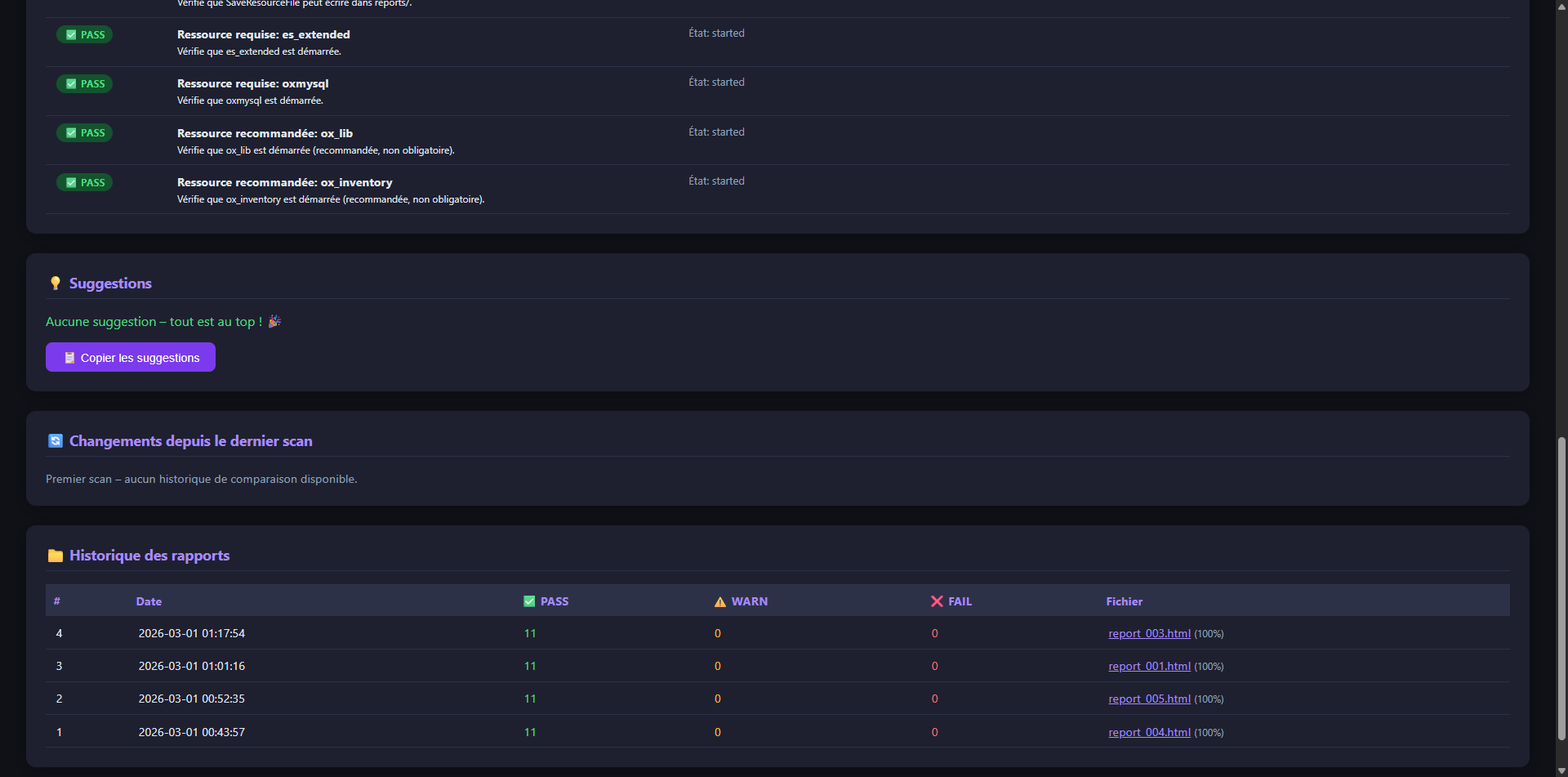 Autofix Scan Serveur