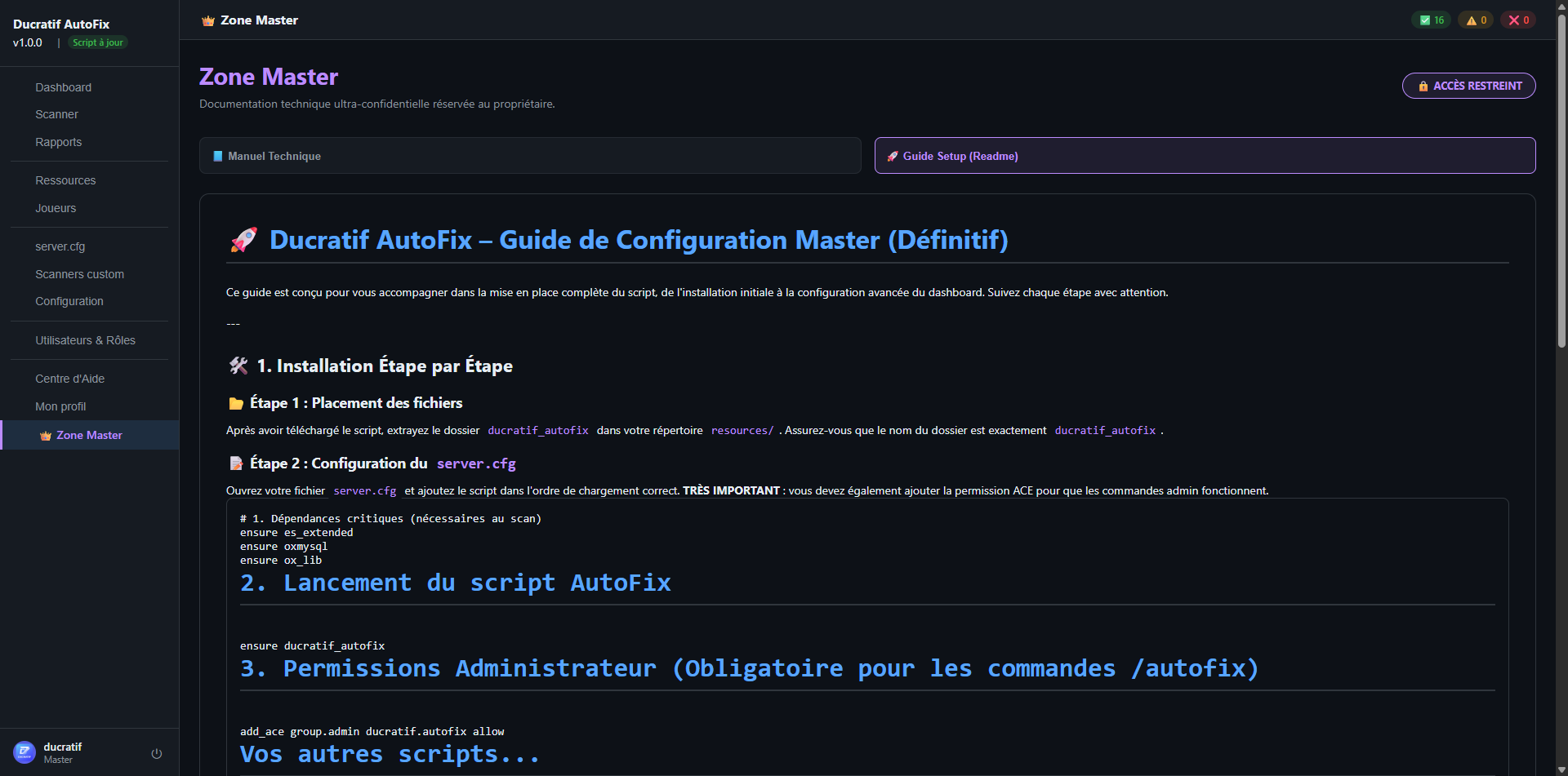 Autofix Scan Serveur