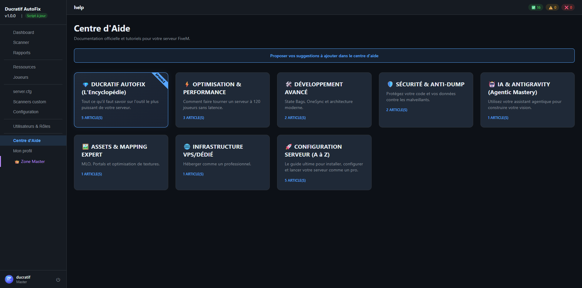 Autofix Scan Serveur